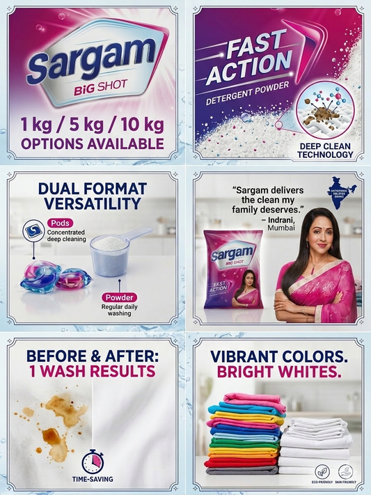 Sargam Ditergent Powder - Safedi Ki Guarantee